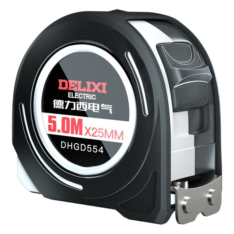 Delixi Electric Cinta métrica Regla de acero doméstica Regla de medición 3 metros 5 metros 10 metros Regla de caja resistente al desgaste y resistente a las caídas en el sitio Regla gruesa