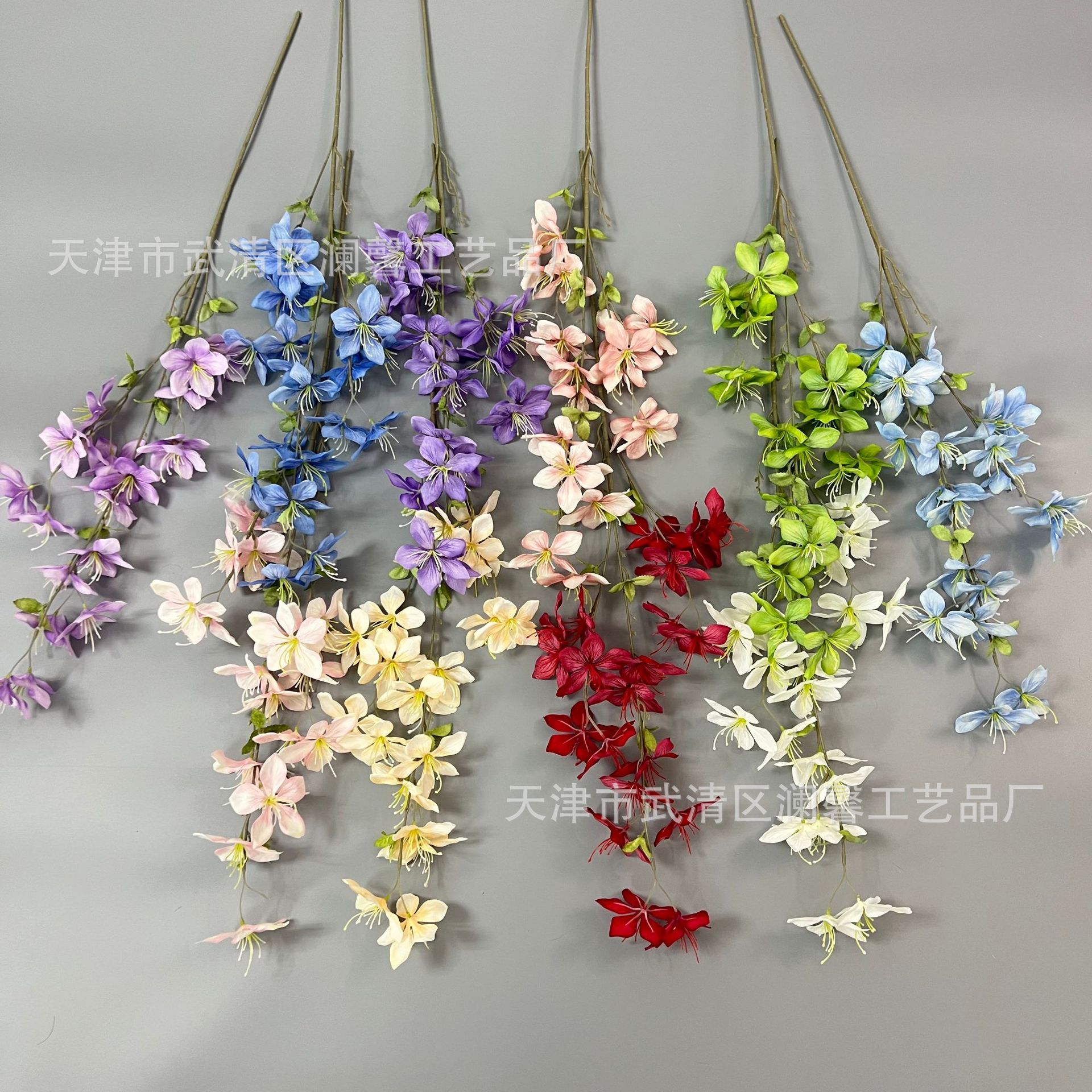Nova flor artificial de tecido revestido de ramo alto, jasmim, material de flor de casamento, arranjo de flores de fundo, fotografia de hotel, flor falsa