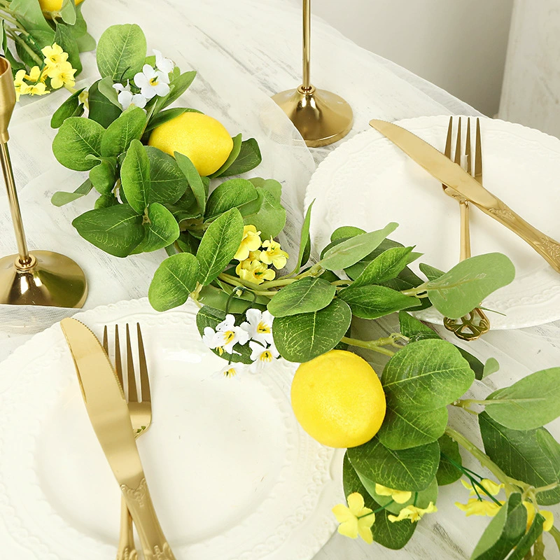 Spring lemon rattan cross-border home dining table artificial lemon fruit wedding decoration props simulated lemon rattan