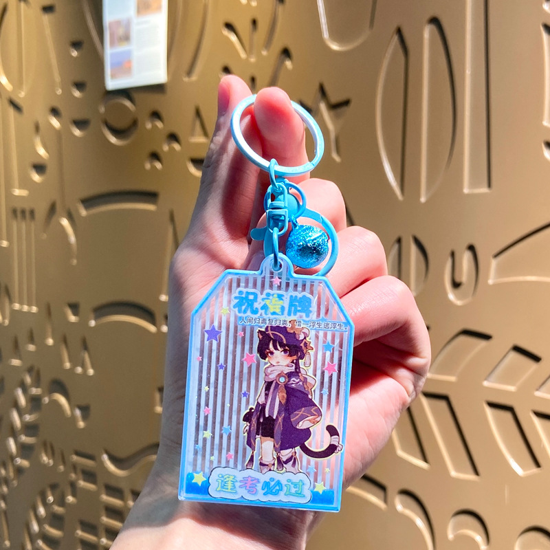 Aceite Sanrio Bubble Bead Acrílico Luminous Sand Bottle Llavero Colgante Llavero Regalo Colgante al por mayor