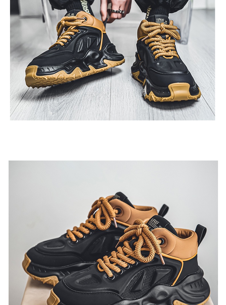 Men's Thick-soled Casual Dad Sneakers Height Increasing Board Shoes_voghion.com