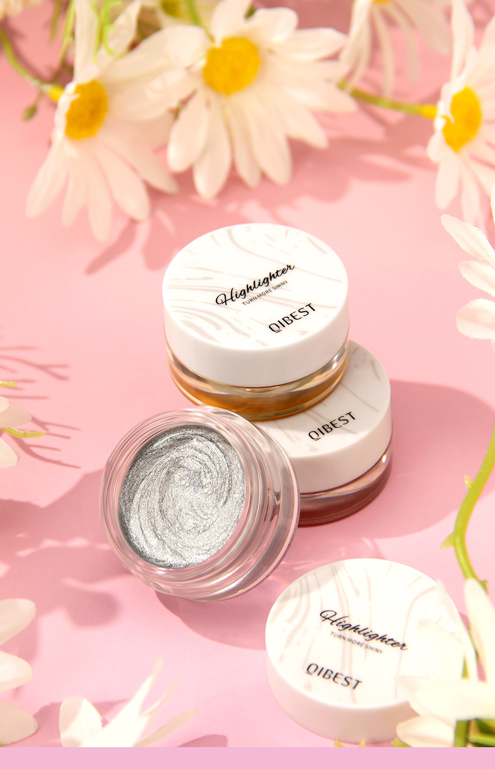 QIBEST Cross-border Sparkling High-Gloss Cream: Natural pearlescent facial contouring, full-body brightening, contour modification, High-gloss makeup undefined