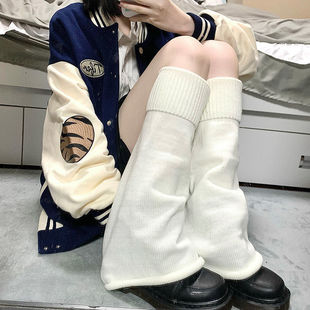 Thickened Women's Pure Color Y2K Pile Socks Knitted Mid-Calf Sexy Wide-Leg Warm Loose Trumpet Versatile Jk Foot Covers