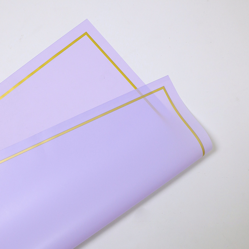 Borde dorado película de gelatina impermeable papel mate flor papel de embalaje ramo floral Día DE LA Madre material de papel de embalaje al por mayor