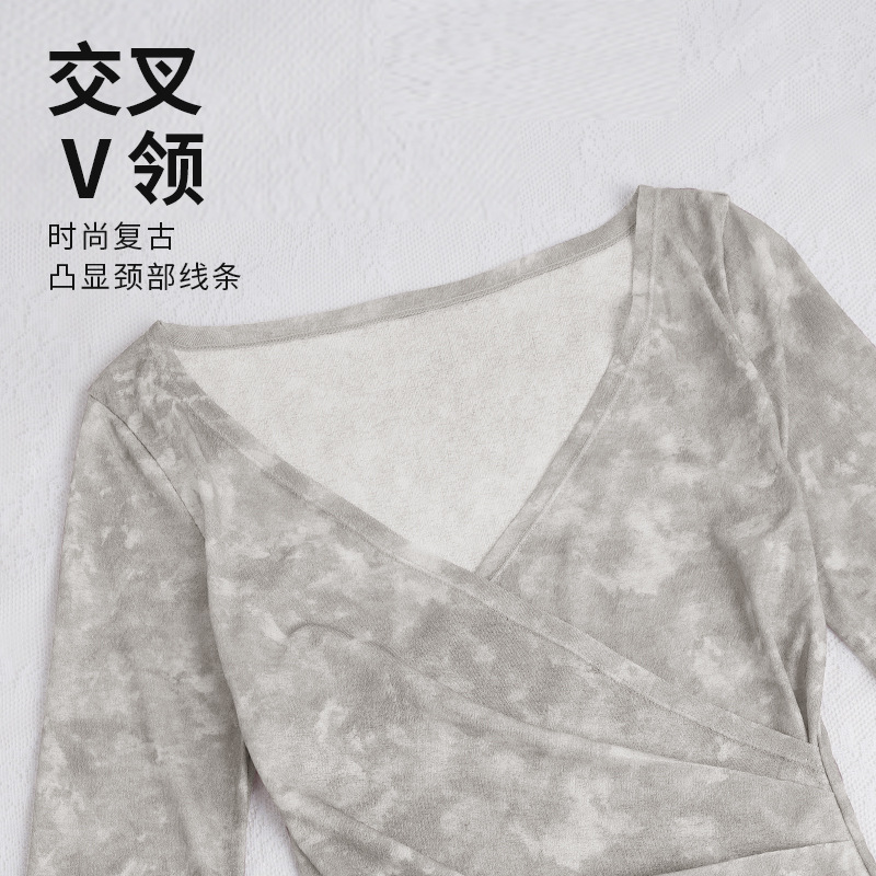 Chal de ropa de baile para adultos tops de manga larga teñidos anudados de primavera diseño de serpentina retro temperamento de estilo nacional ropa de baile