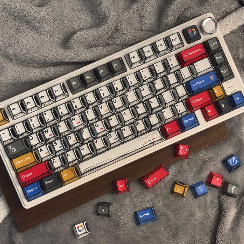 New cross-border Gundam manga keycaps, original factory height, PBT sublimation, fully compatible with magnetic switch mechanical keyboards