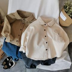 2024 New Japanese Pure Cotton Boys' Shirt for July/August, Small/Medium Children Loose Fit Kids' Summer Long Sleeve Light and Trendy Outerwear