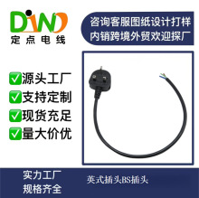 BS英标英式英规电源线裸尾单头英式插头BS插头3芯纯铜电器自接线