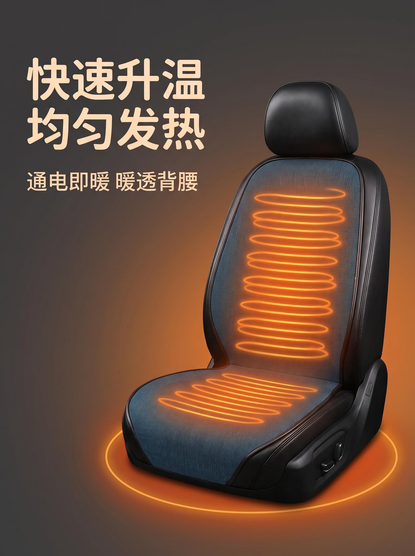 Car seat heating pad, 12V/24V universal, electric heating pad for seats, winter warming, three temperature settings, and timer function