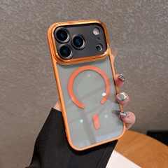 鹰眼金属镜框适用苹果17新款手机壳亚克力透明磁吸iPhone16保护套