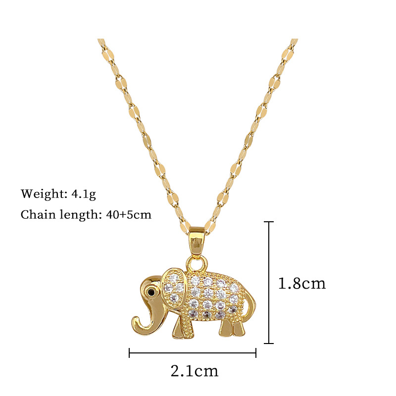 Collana donna con pendente elefante strass girocollo elegante_voghion.com