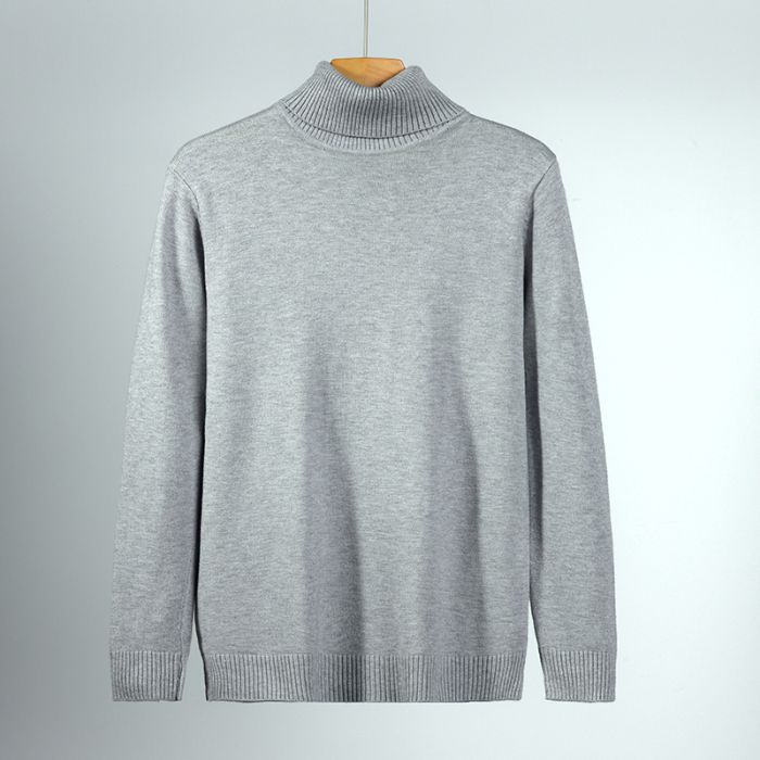 Men's Slim-Fit Turtleneck Sweater – Business Casual Knit Pullover, Wrinkle-Resistant & Warm (M-3XL, 13 Colors)_voghion.com