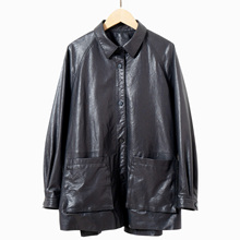 真皮皮衣女中长2025新款全植鞣绵羊皮宽松廓版风衣显瘦大外套