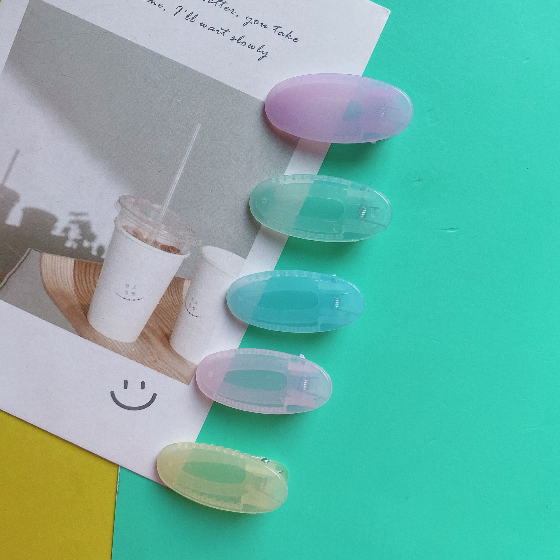 Korean Internet Celebrity Ins Jelly Hair Clip on the Back of the Head Clip for Adults and Kidsren Cute Side Clip Translucent Hair Accessories