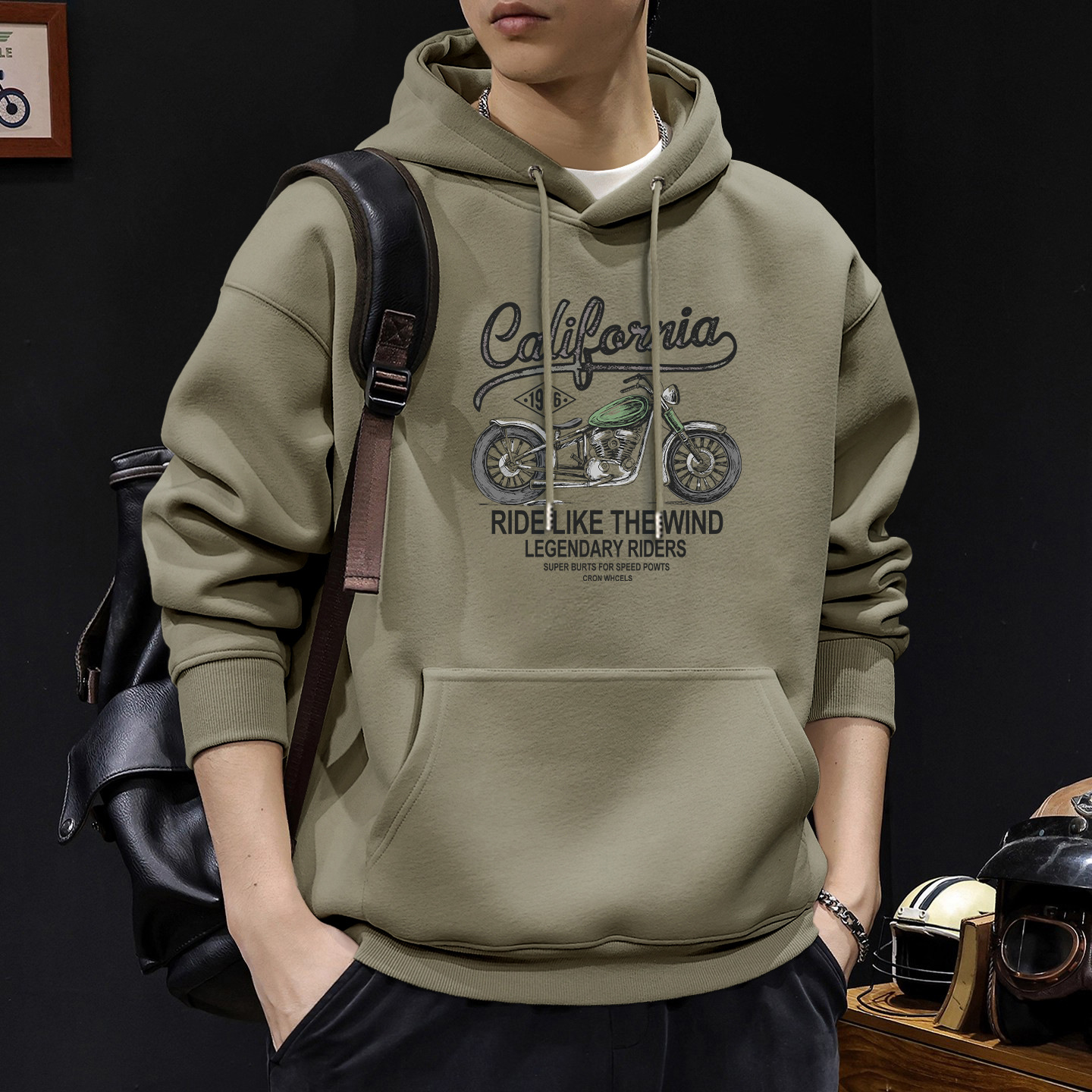 Japón suelto encapuchado otoño y invierno chaqueta de hombre nuevo chaqueta de letras retro hombre chaqueta de marca de moda pesada