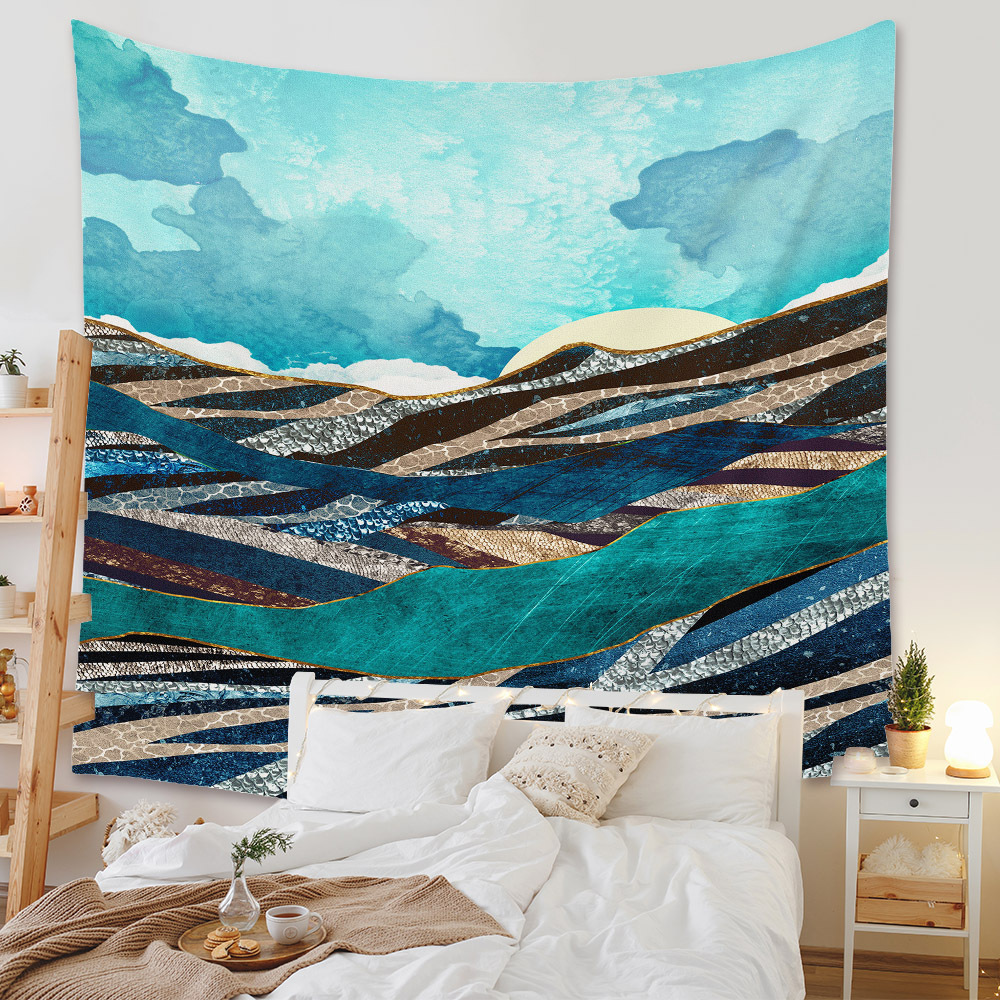 Bohemian Moon Mountain Painting Wall Cloth Decoration Tapestry Wholesale Nihaojewelry display picture 229