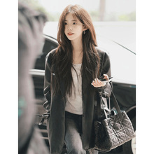 黑色皮衣外套女2025春新款高级感短款夹克今年流行小个子复古机车