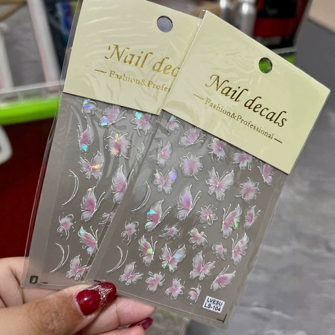 Лидер продаж, полые наклейки для дизайна ногтей с бабочками, тисненые черно-белые бамбуковые листья, звездообразные трехмерные наклейки для ногтей, клей для ремешков, оптовая продажа