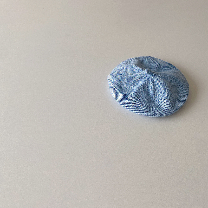 Bebé otoño crema boina color sólido sombrero de punto bebé estilo occidental pintor sombrero niños y niñas todo partido sombrero