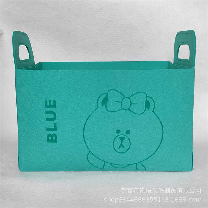 3MM car trunk bear cartoon self-adhesive bag sundries car folding large storage box cover snack storage