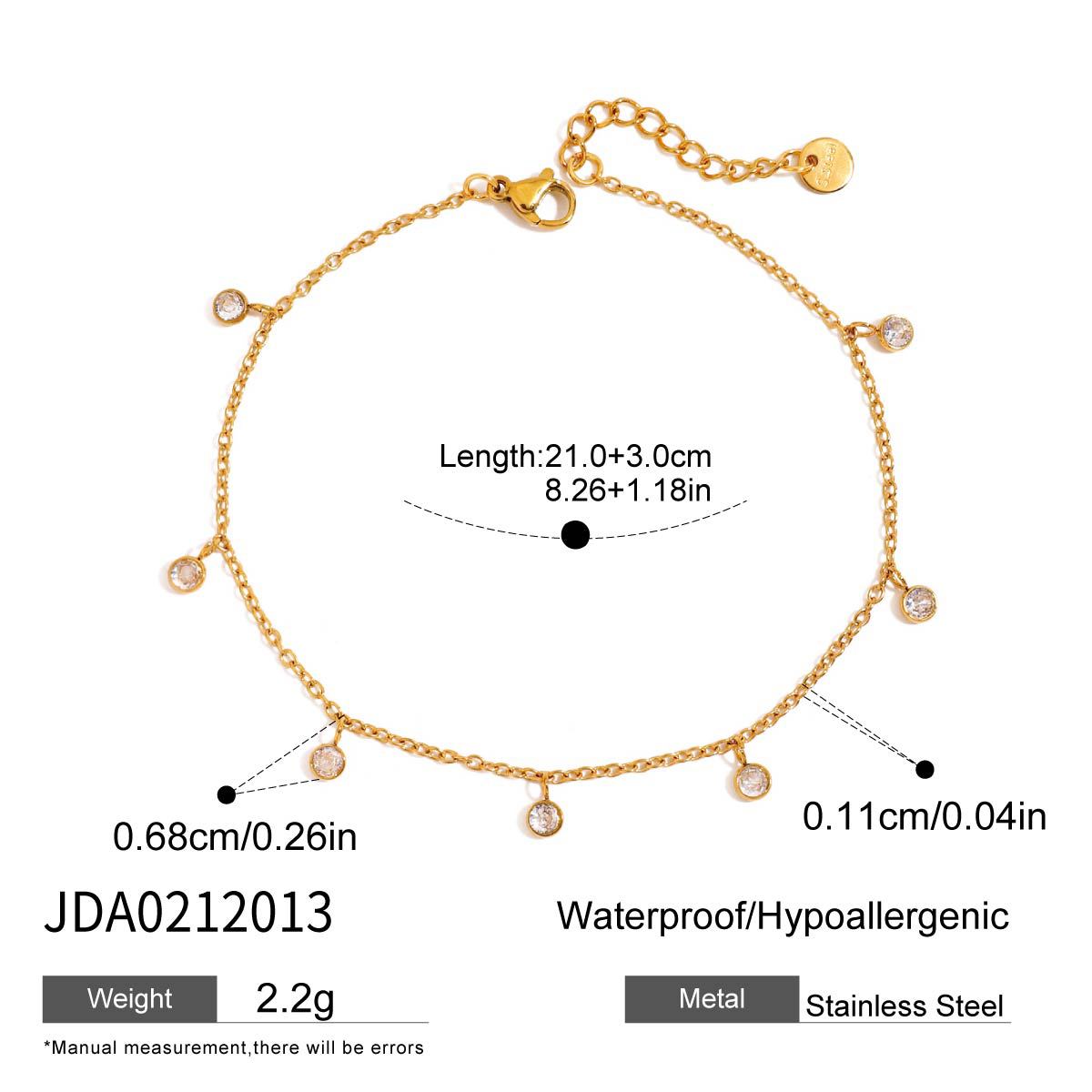 Wanxing playa de verano minimalista de oro de acero inoxidable de 18 quilates de zircon transfronterizo tobillas de vacaciones pie accesorios