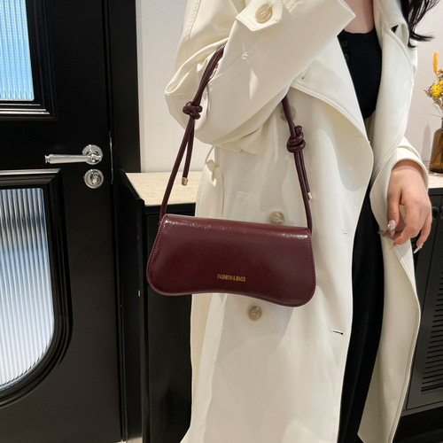 French minimalist retro fashion single-shoulder small square bag 2024 winter new unique trendy niche design handbag