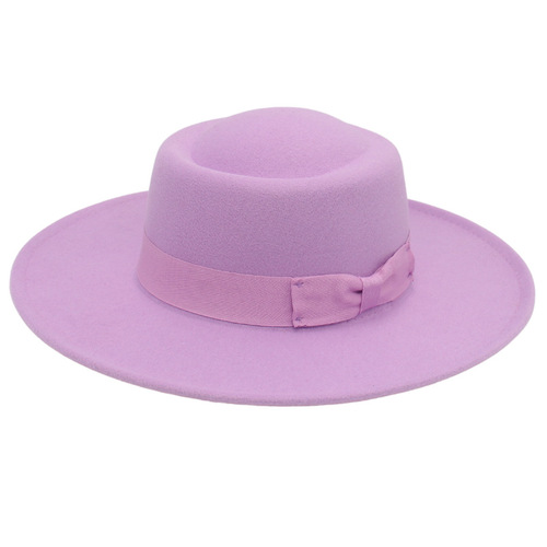 Cross-border Korean version cashmere hat versatile bowler top hat large brim fashionable casual felt hat hat
