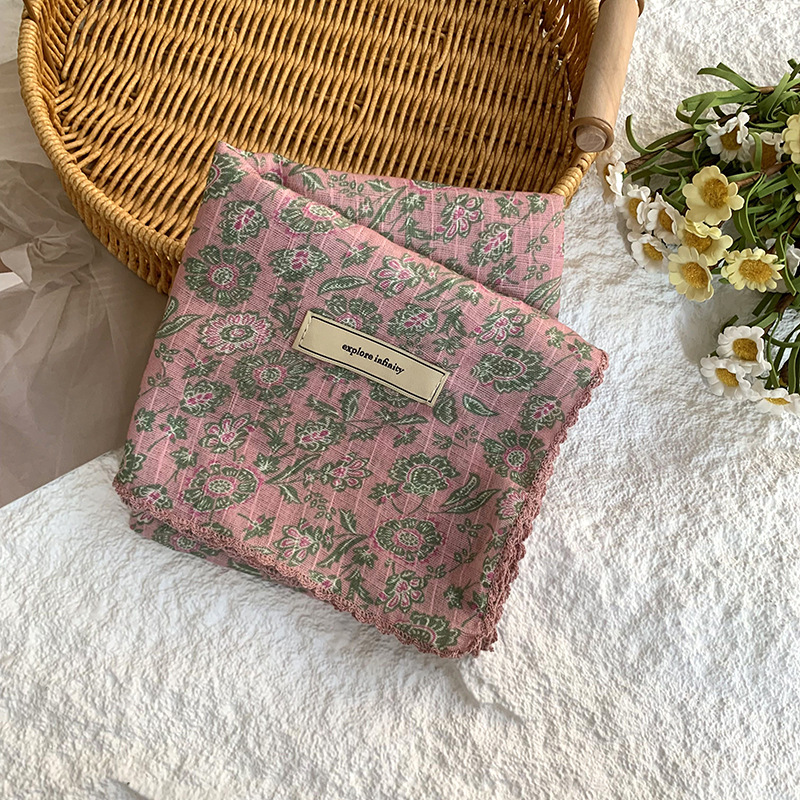 Bufanda de seda, bufanda cuadrada pequeña, protección para el cuello, bufanda pequeña, bolsa de flores de verano, pañuelo en la cabeza, cinturón de recurrencia pastoral, bolsa de cabello atada, bufanda de seda