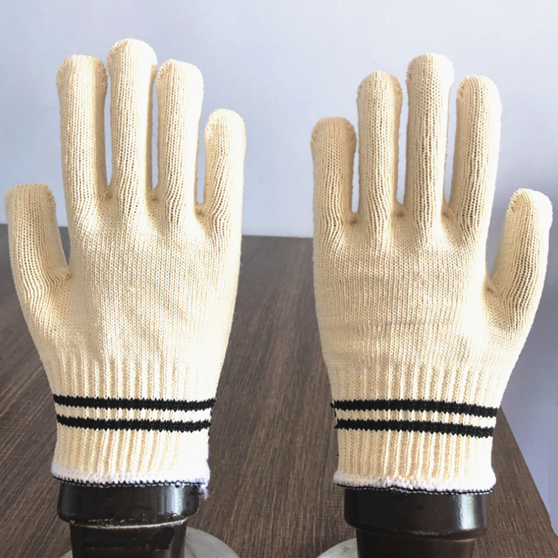 韩国600克黄纱手套男女劳保棉纱线手套加厚机修园艺搬运工作防护