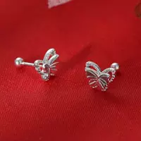 S925 Серебряные серьги шипы спиральные серьги бабочки серьги новый 2023 ниша завинчивает винты