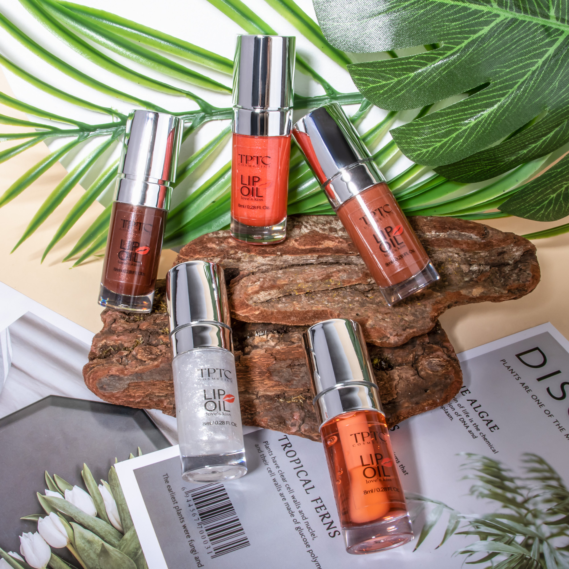TPTC 5-color Cross-border Lip Enhancement Lip Gloss Moisturizing and Nourishing Lip Oil Glass Dudu Lip Gloss Non-stick Rim Red Lip Gloss undefined