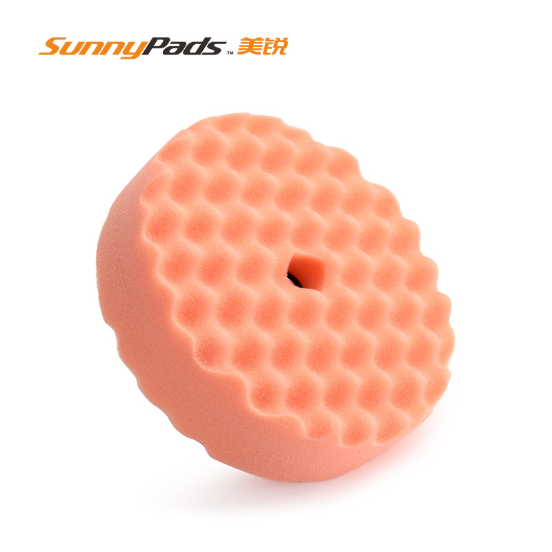 厂家供应海绵抛光盘6寸波浪纹双面抛光盘汽车美容打磨盘