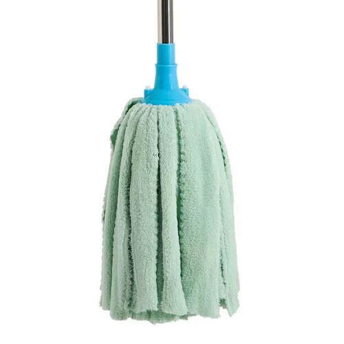 Thickened, Absorbent Towel Coral Fleece Mop with Traditional Old-Style Design: Round or Flat Head Mop Cloth on Stainless Steel Handle