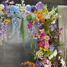 莫奈花园风花造景绢花商场美陈道具拍照打卡橱窗摆设花路引花