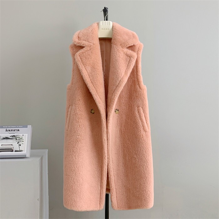 Max Sheepskin Fur Coat for Women, Shearling Fur Integrated Mid-Length Jacket, 2021 Autumn/Winter Young Style Top W53
