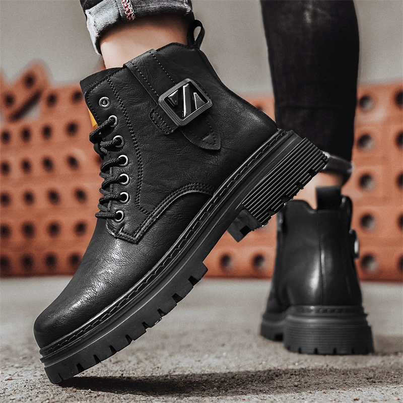 Высокие зимние ботинки (Martens) мужские, английский стиль, молния и платформа, 39–44