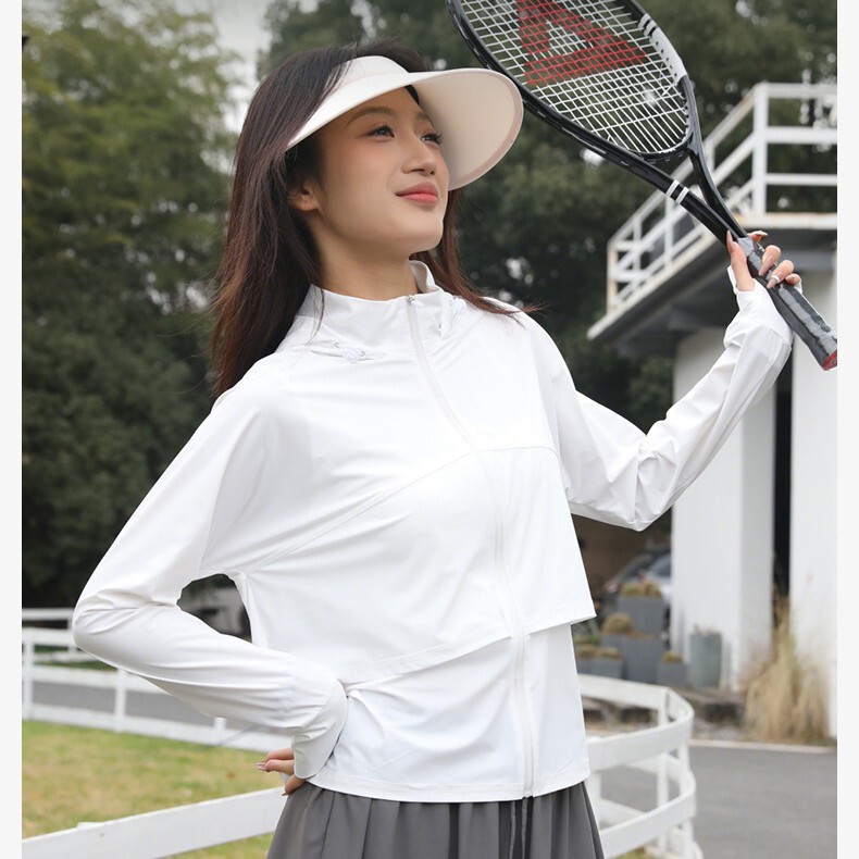 Summer Sun Protection Clothing with Hood, Anti-Uv Ice Silk Breathable Double-Layer Sun Protection Shirt, Outdoor Sports Sun Protection Jacket Summer Sun Protection Clothing with Hood, Anti-Uv Ice Silk Breathable Double-Layer Sun Protection Shirt, Outdoor Sports Sun Protection Jacket