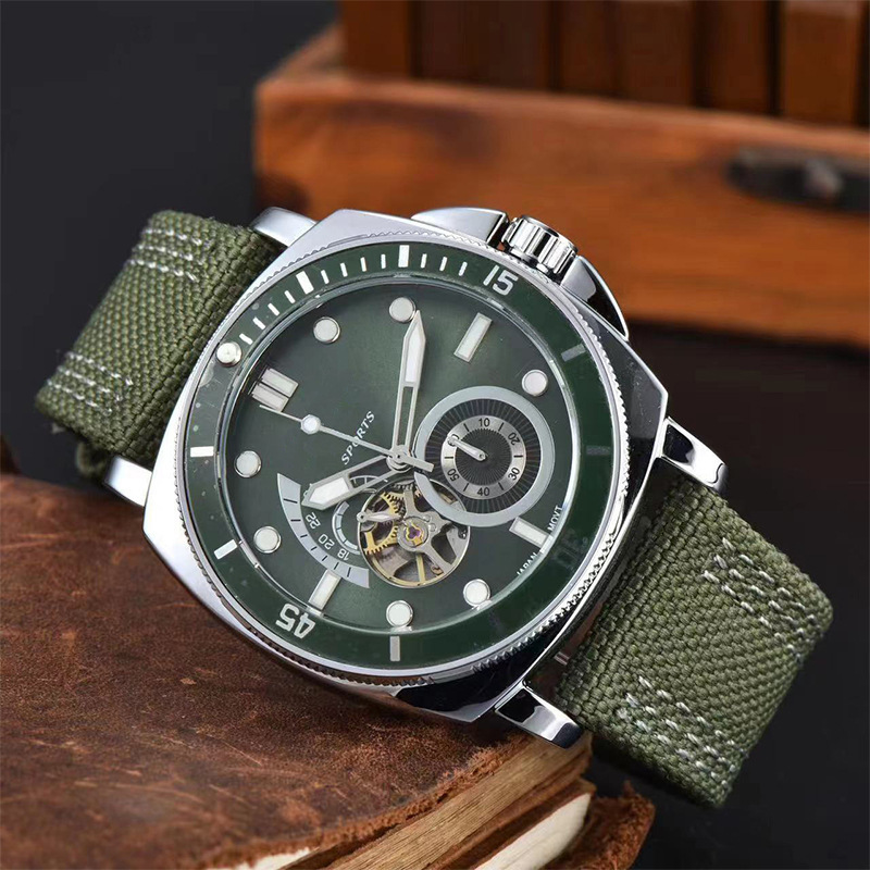 Cross-border explosions for men's business running seconds sports mechanical watch fine steel luminous waterproof watch a generation of hair