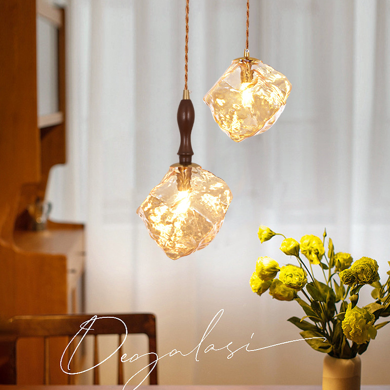 Luces de pasillo, lámparas de pasillo, escaleras modernas y minimalistas para comedor, vestíbulo de entrada, luces de balcón, lámpara de cristal con forma de cubo de hielo 271