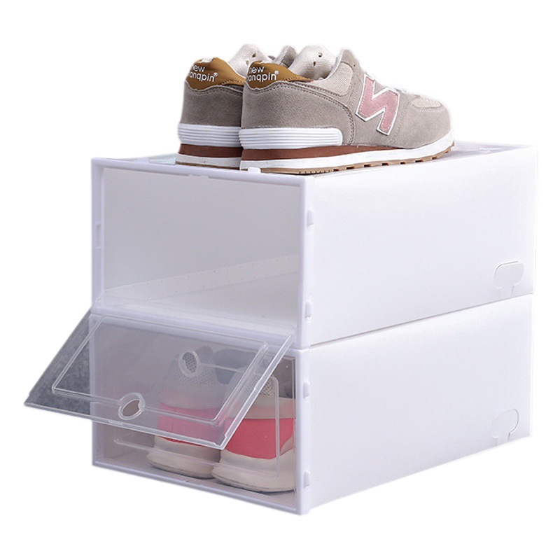 Caja de zapatos transparente apilable tipo cajón, estilo japonés, a prueba de polvo y humedad