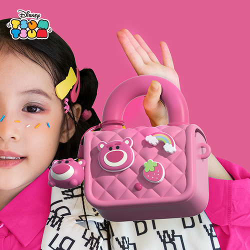 New Strawberry Bear Children's Crossbody Bag, Single Shoulder Small Bag for Girls, Waist Bag, Princess Cute Fashion Accessory, Hand-held Pocket Money Bag