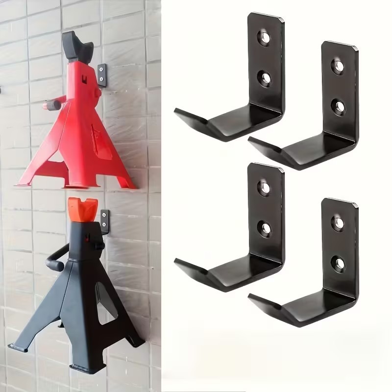 Wall-Mounted Storage Rack Compatible with 2, 3, and 4-Ton Crane Brackets, 4-Piece Set, Durable Pro Heavy-Duty