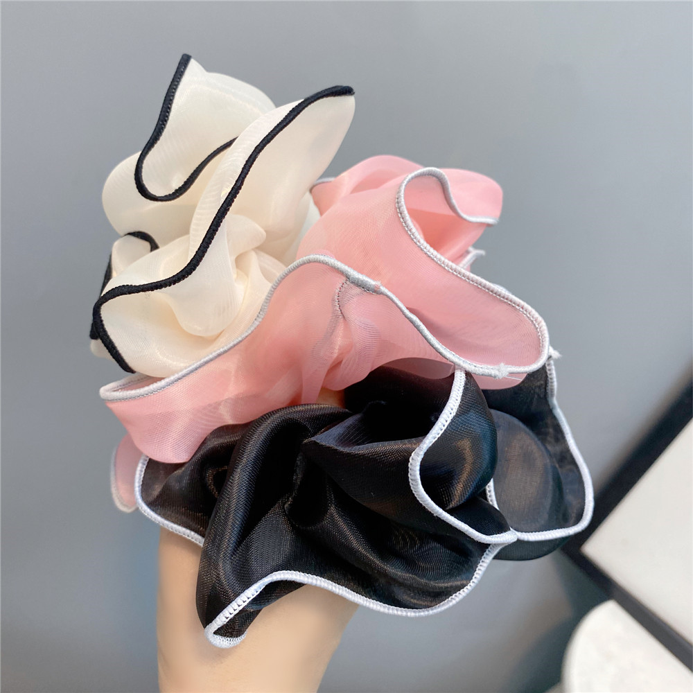 Korean Style Chiffon Contrast Color Hair Scrunchies display picture 13