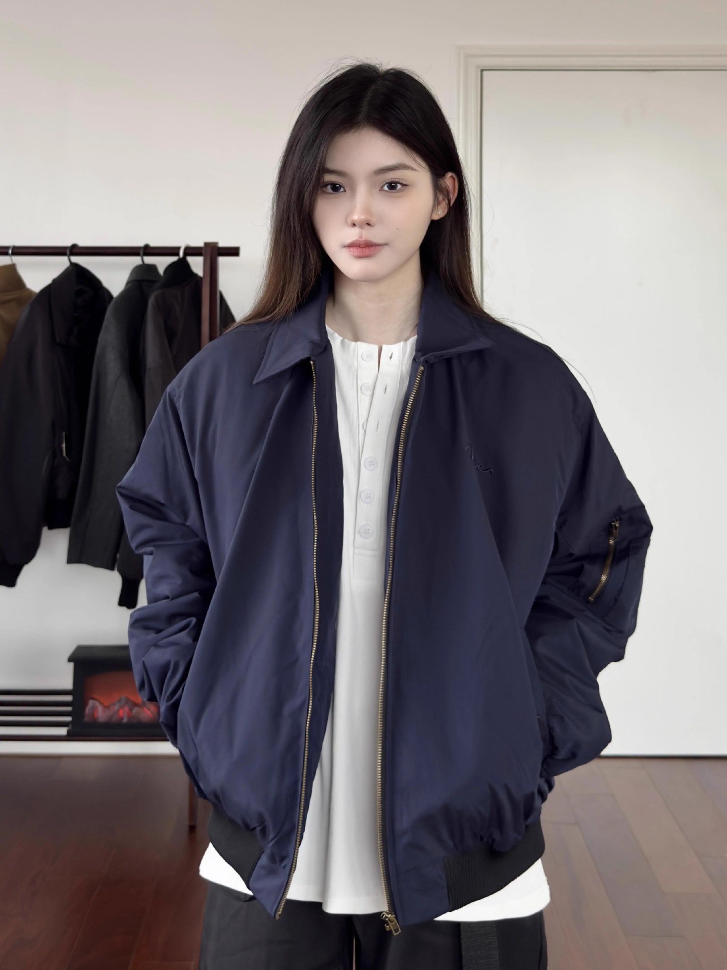 Corea otoño e invierno americano vibe retro solapa chaqueta de vuelo bomber chaqueta corta para hombre