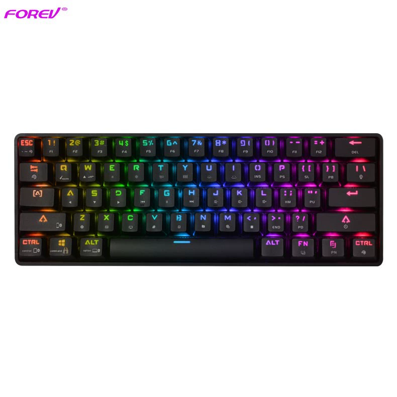 Беспроводная Bluetooth двойного режима 61-клавишная RGB клавиатура, трансграничная модель, зелёная ось шрифт цвет PBT клавиши, премиальные клавиши
