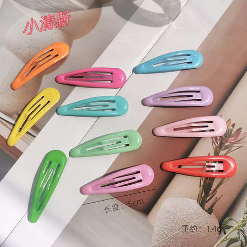 Water Drop Candy Color BB Clip Colorful New Trend Hair Accessories Korean Style Children Hair Clips Oil Hair Pin Side Fringe Clip