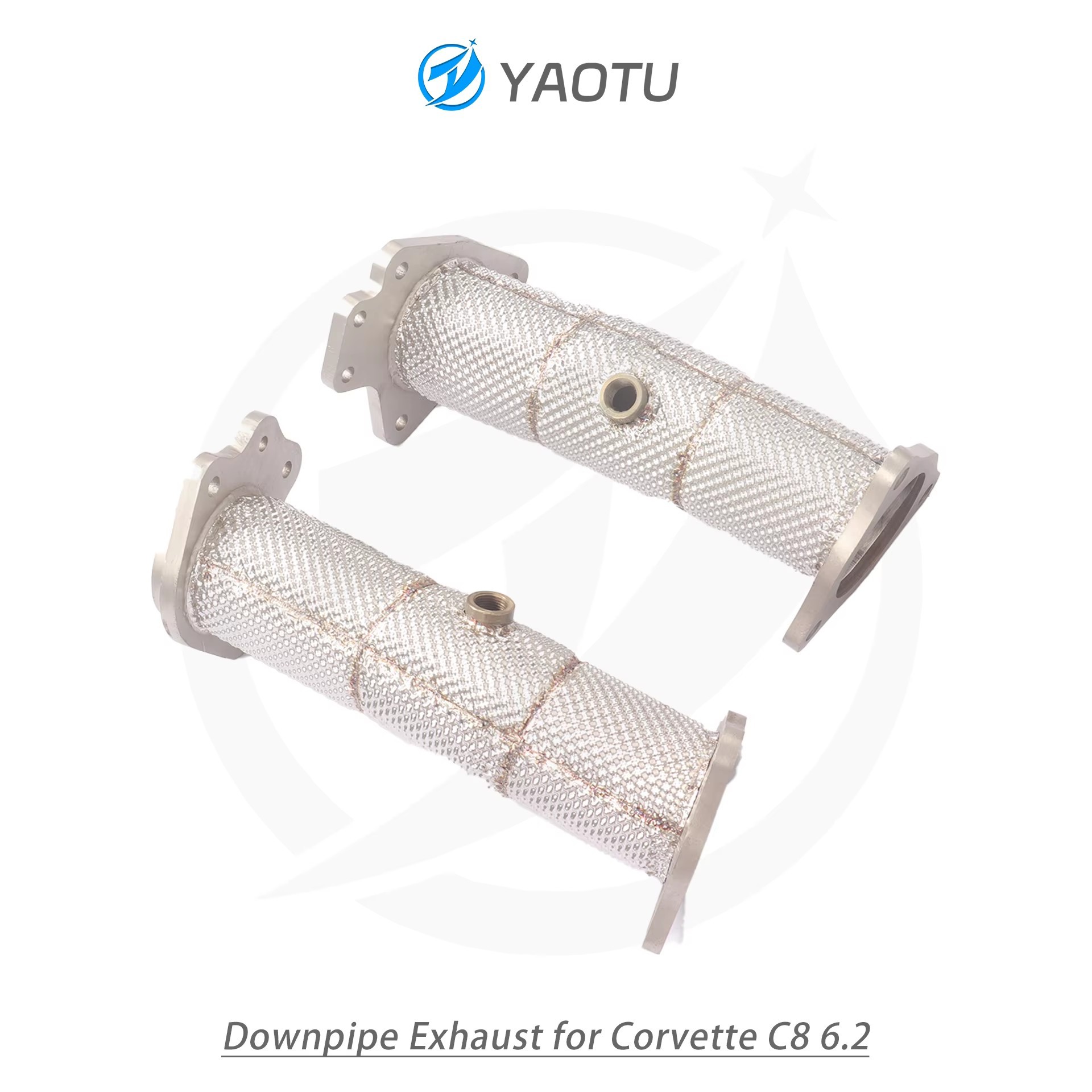 Suitable for Corvette C8 6.2 stainless steel head straight exhaust pipe, with insulated straight pipe