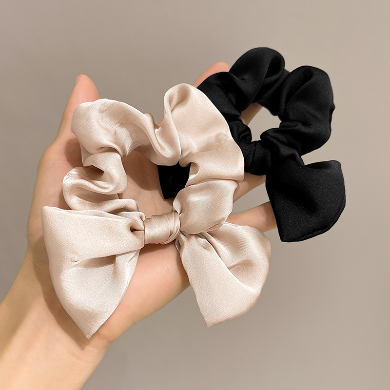8g Weight Hair Tie Hair Accessories Type 1 Piece Quantity Holiday, Daily Occasion satin Material Solid Color, Bow Knot Pattern Women's Gender Sweet, Simple Style Style Women's Sweet Simple Style Solid Color Bow Knot Satin Hair Tie 4