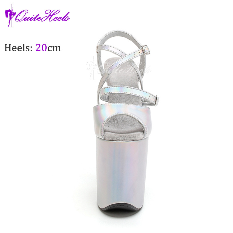 Sandal cao gót nữ quai ngang đế platform 20 cm — sâm panh, màu hồng, vàng, Không trả lại hoặc trao đổi chi tiết 5