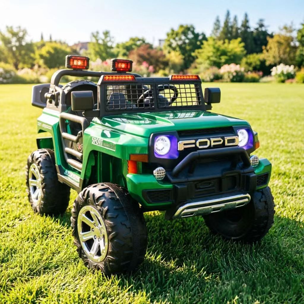 Coche Eléctrico de Juguete para Niños con Control Remoto y Música, Doble Tracción, para Exteriores image 3